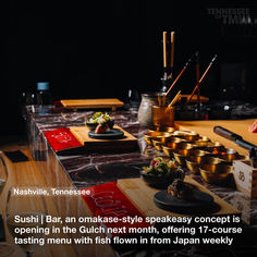 Sushi | Bar, an omakase-style speakeasy concept is opening in the Gulch next month, offering a 17-course tasting menu with fish flown in from Japan weekly