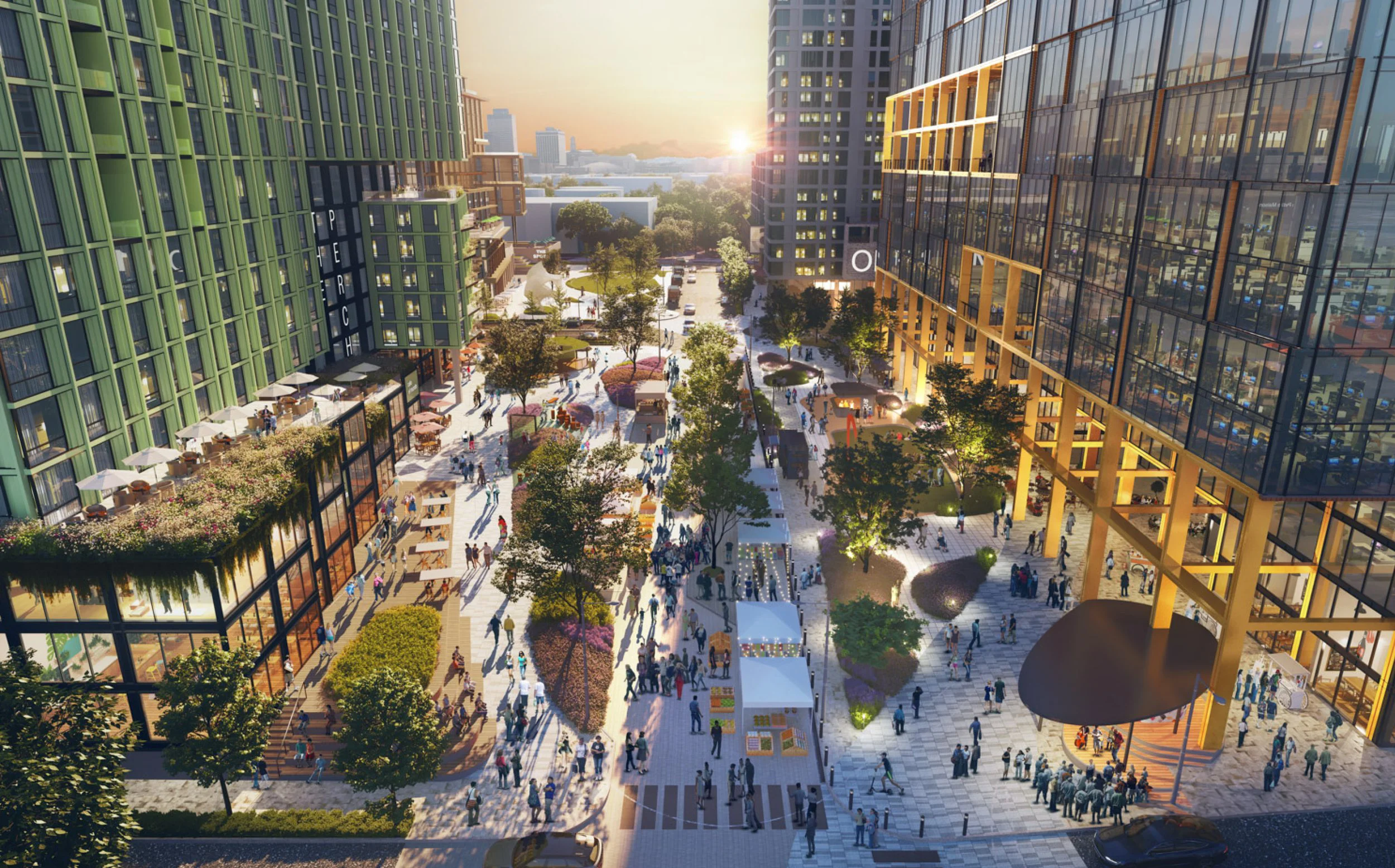 Station East, an 18-acre mixed-use development, aims to revitalize Nashville's East Bank into a second downtown with 1,400 residential units, offices, and 600 hotel rooms