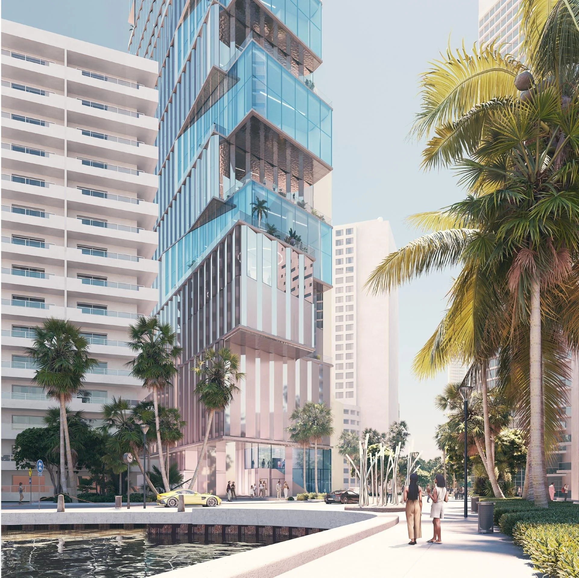 Developer proposes 23-story mixed-use tower, Babylon Racquet Club, near Miami’s Brickell Bay Drive, featuring condos, hotel, office space, restaurant, and courts