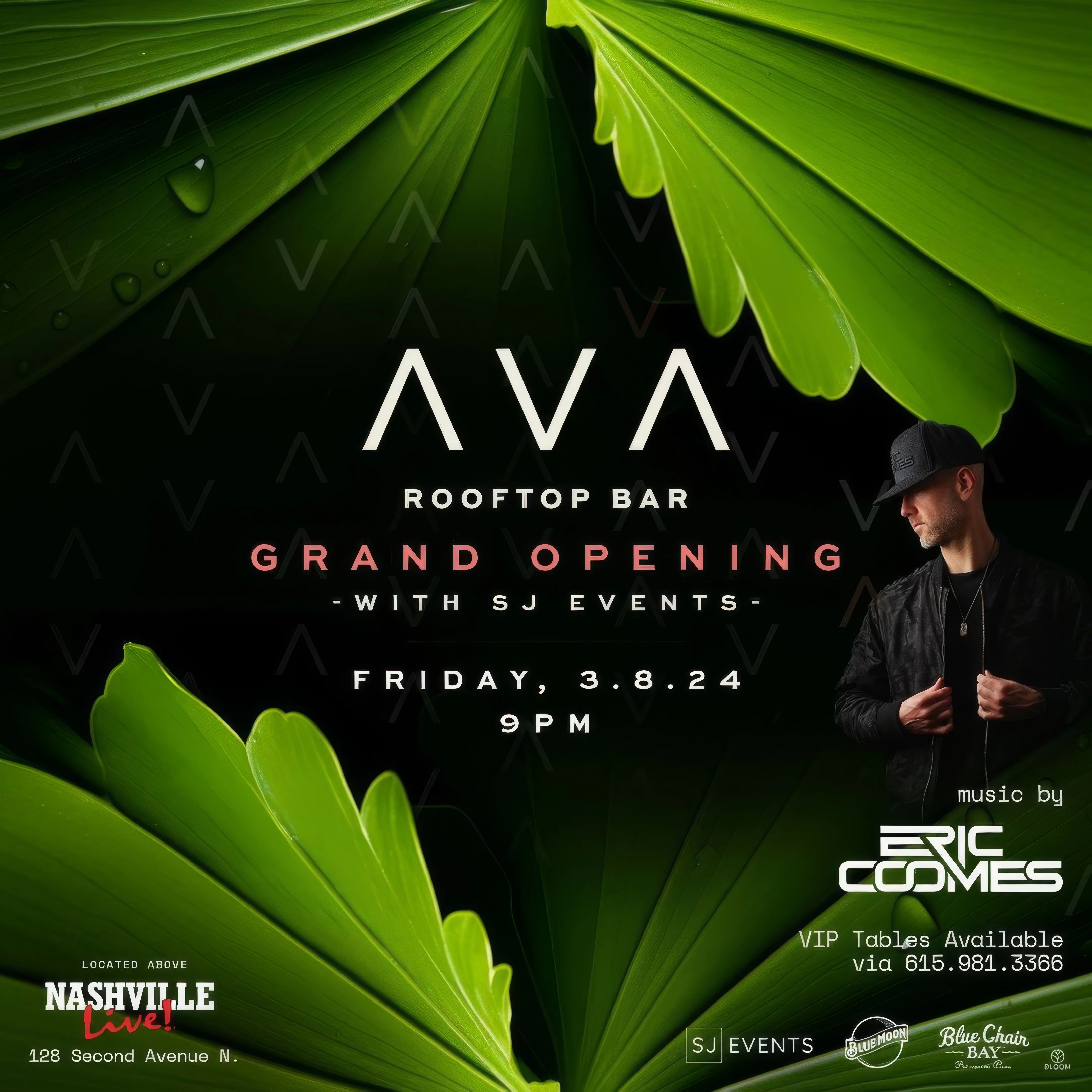 AVA Rooftop Bar, a new Mediterranean-inspired oasis, is set to open this Friday on top of Nashville Live! in downtown Nashville, with plans to bring notable DJs