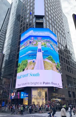 West Palm Beach's bright future and new nickname, "Wall Street South" displayed across NYC