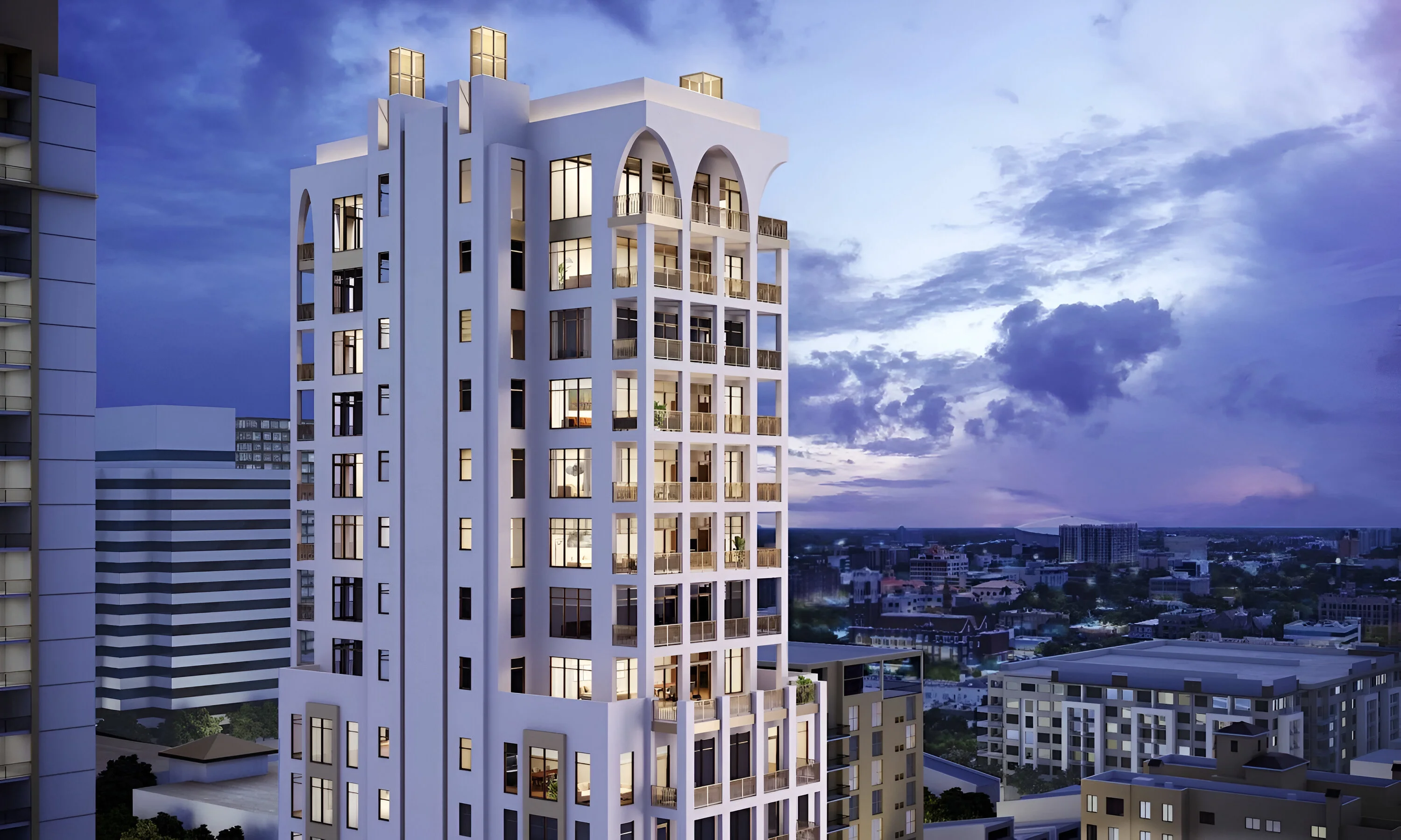 The Nolen, a new 23-story luxury boutique condominium in St. Petersburg begins to take shape