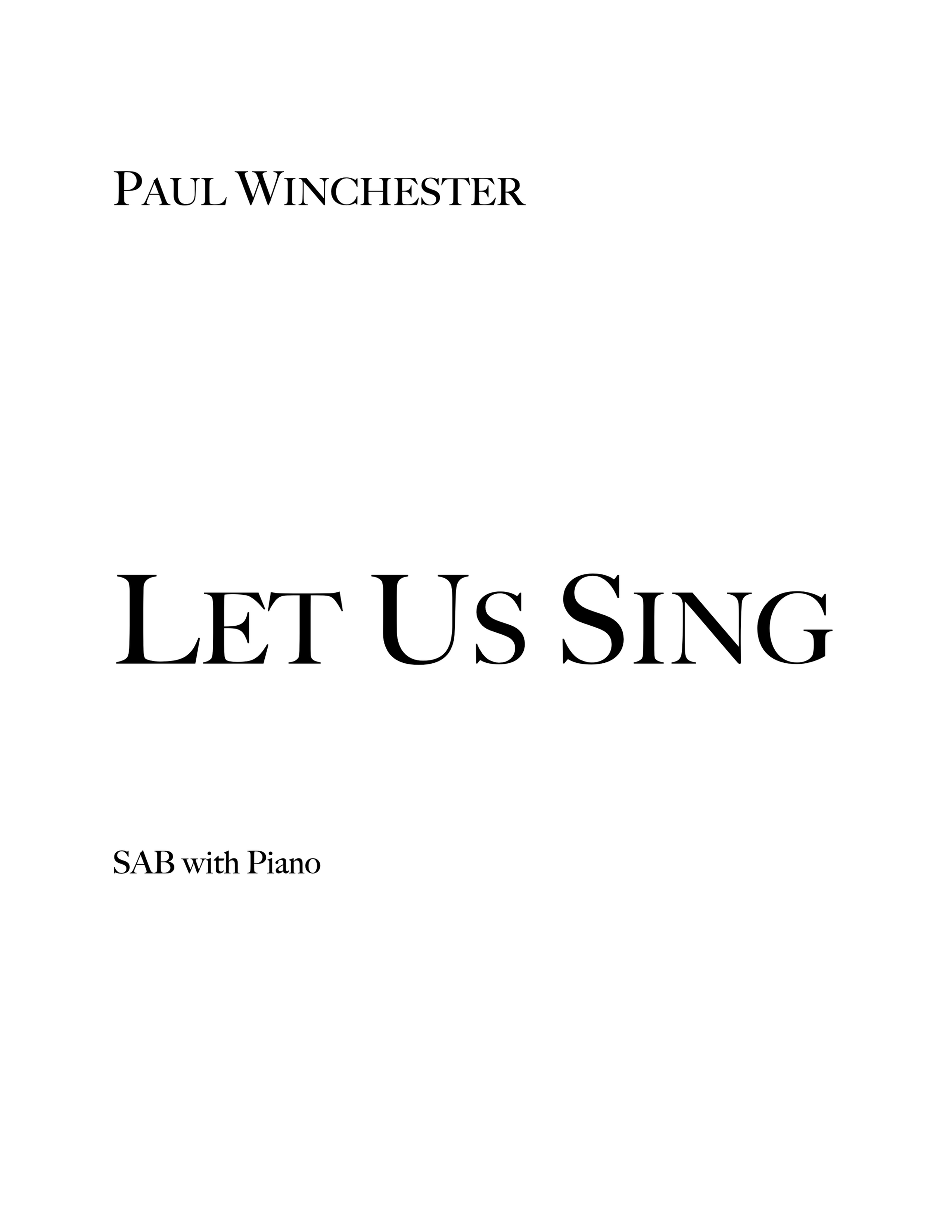 Let Us Sing – SAB