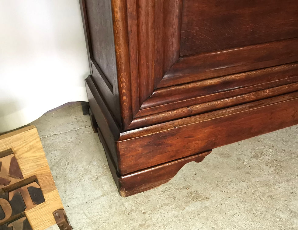 Hoge antieke Franse LP boekenkast eik (12)