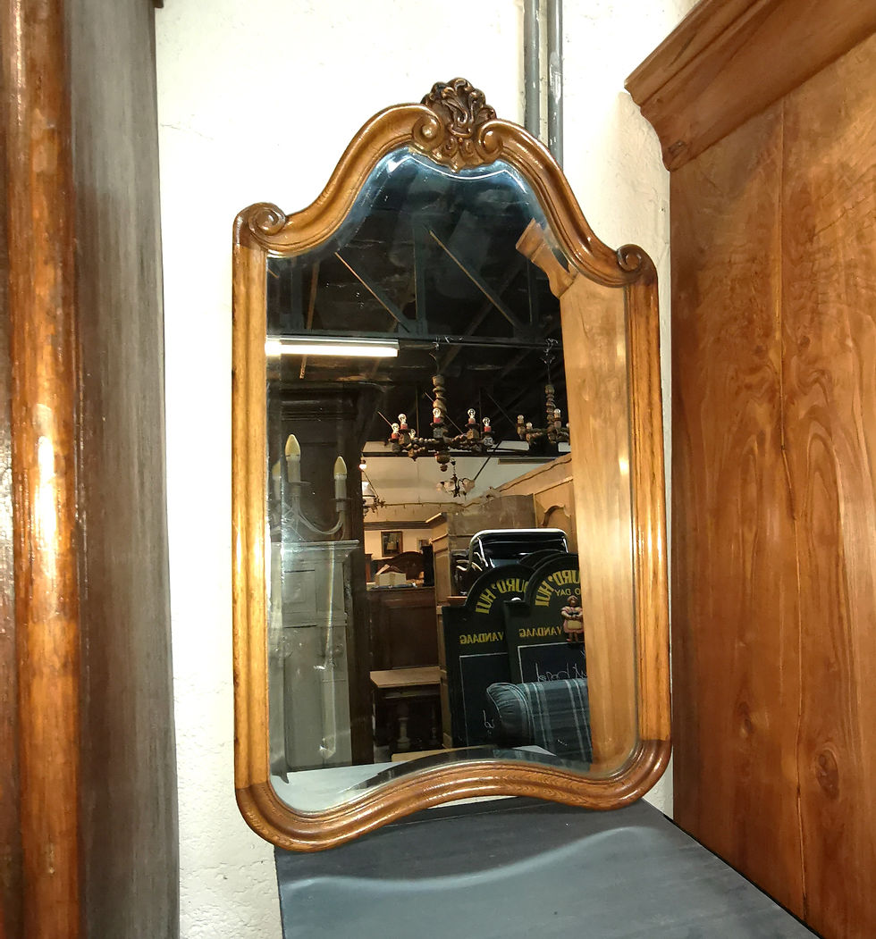 oude smalle Louis XV spiegel in eik H 86 (2)