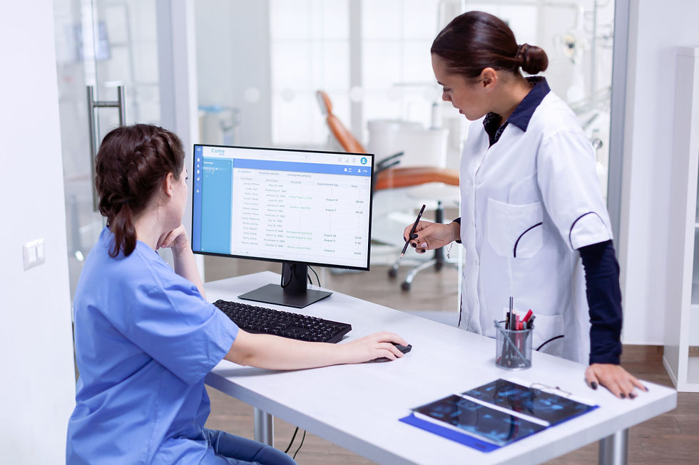 stomatolog-nurse-tooth-clinic-checking-patient-appointment-looking-computer-monitor-stomat