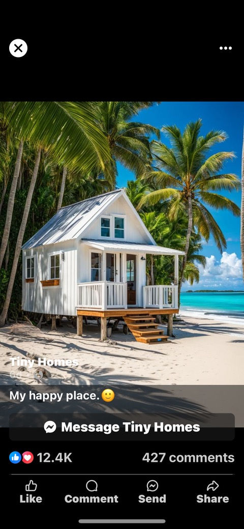 WHite Beachfront Cabin 2