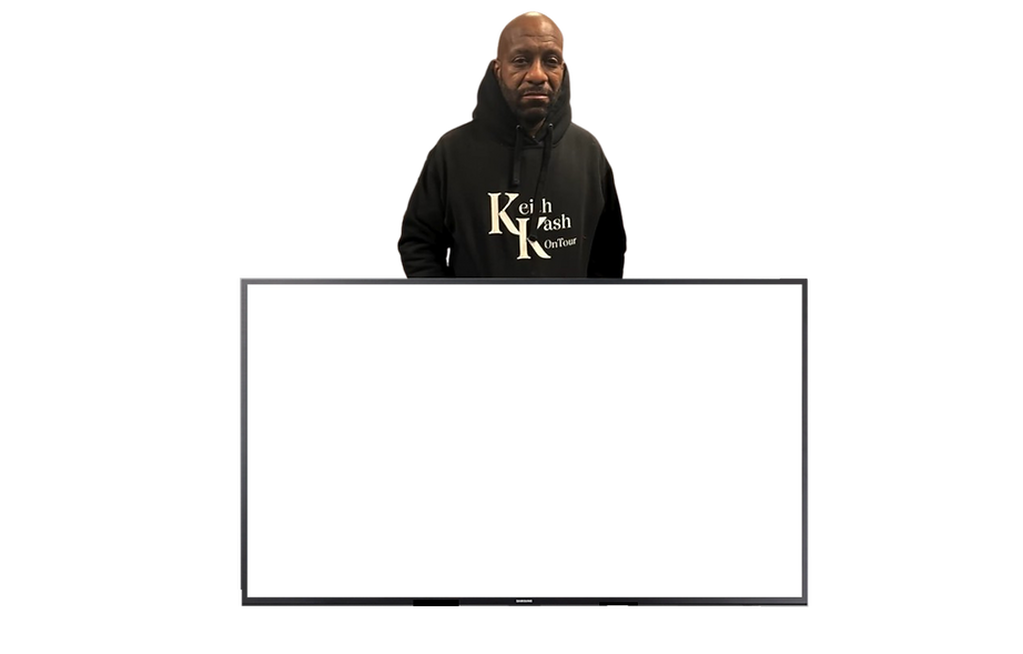 alt="Keith Kash On Tour image with television screen."