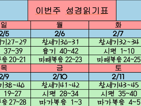 2월 4일 교회 소식