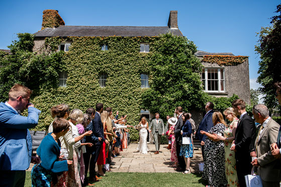Outdoor Ceremony at Fairyhill by South Wales Wedding Photographer