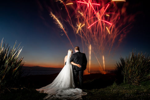 Fireworks at the Cliff Hotel and Spa by South Wales Wedding Photographer