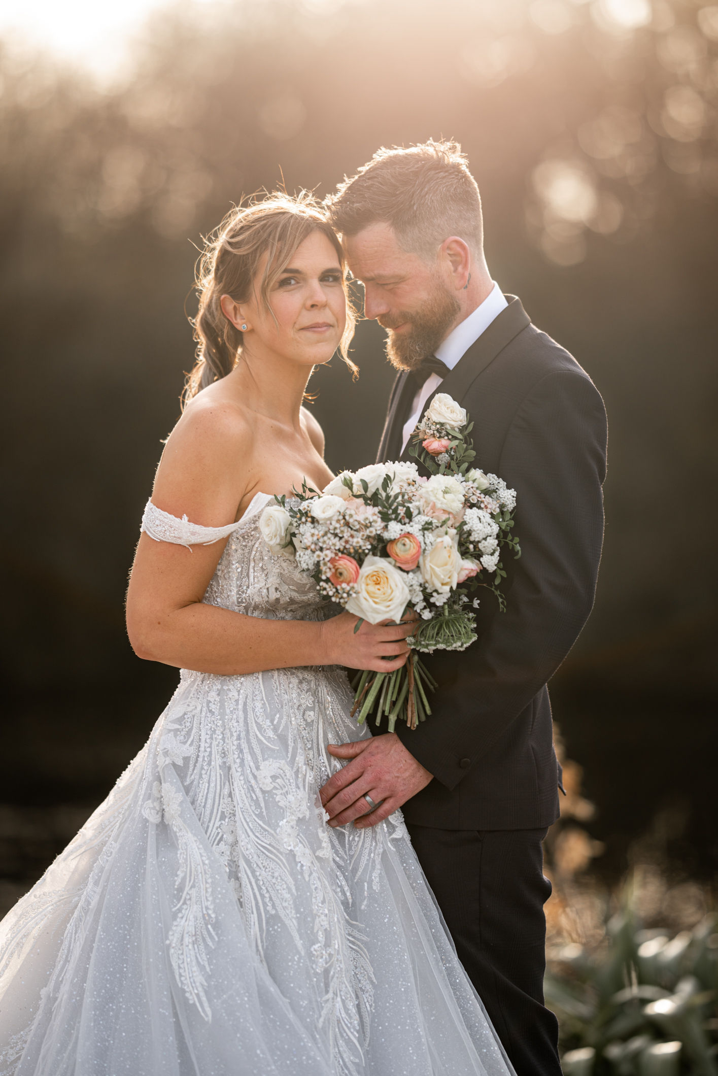 Golden hour at Oldwalls Gower Wedding by South Wales Wedding Photographer