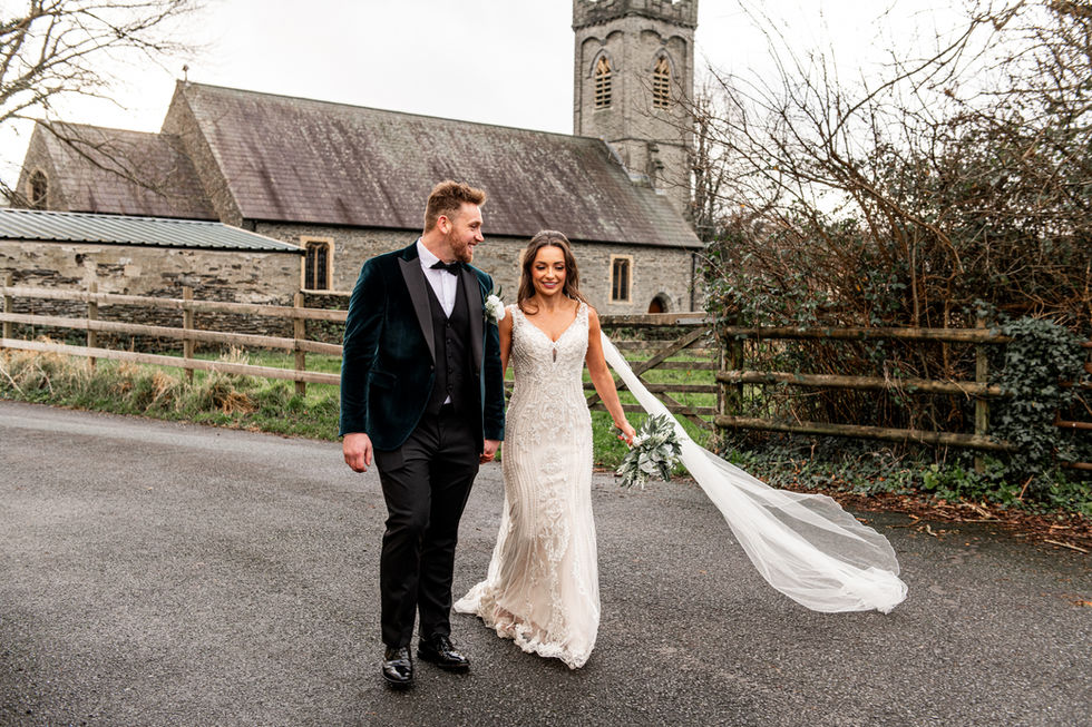 Couple Portrait at South Wales Wedding at the Emlyn hotel by South Wales Wedding Photographer