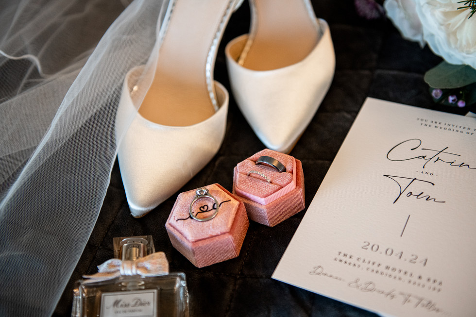 Getting ready photos at a wedding at the Cliff Hotel and Spa by South Wales Wedding Photographer