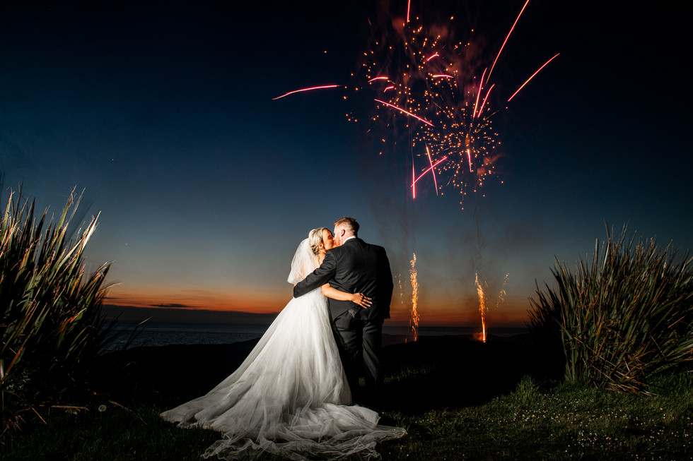 Fireworks at the Cliff Hotel and Spa by South Wales Wedding Photographer