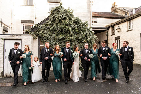 Bridal Party Photo at South Wales Wedding at the Emlyn hotel by South Wales Wedding Photographer