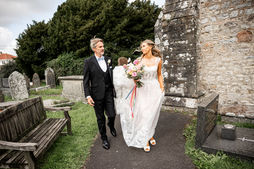 Ceremony at Coed y Mwstwr Hotel by South Wales Wedding Photographer