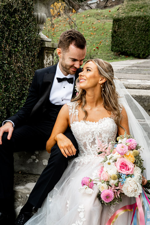 Couple portraits at Coed y Mwstwr Hotel Bridgend by a South Wales Wedding Photographer