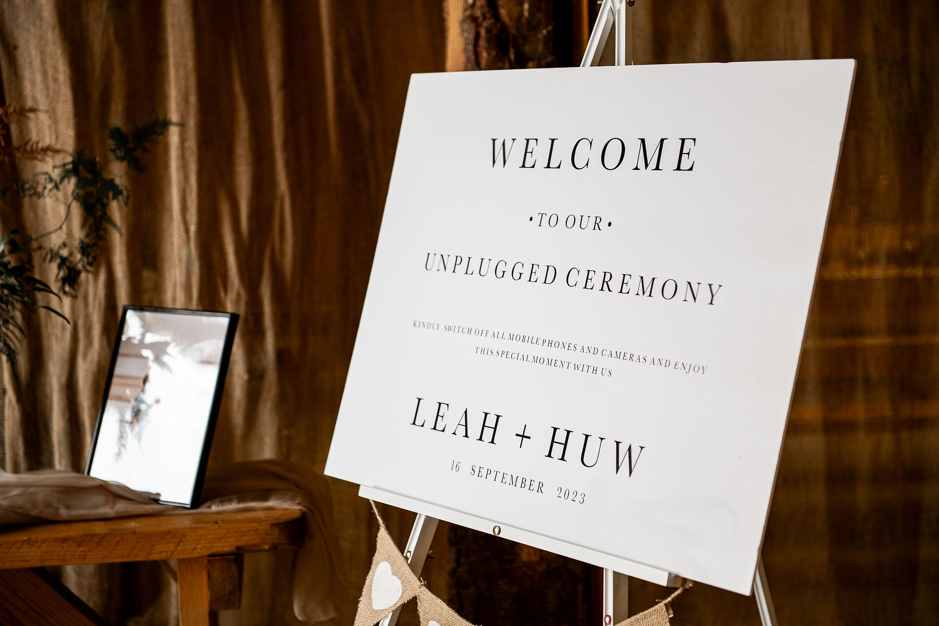Wedding sign at The Shed at Mwnt captured by South Wales wedding photographer