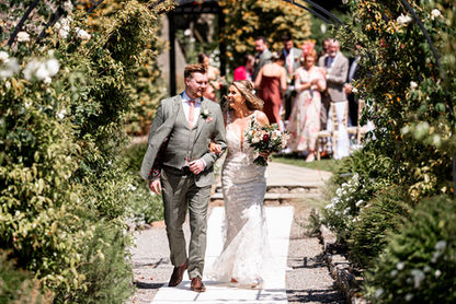 Outdoor Ceremony at Fairyhill by South Wales Wedding Photographer