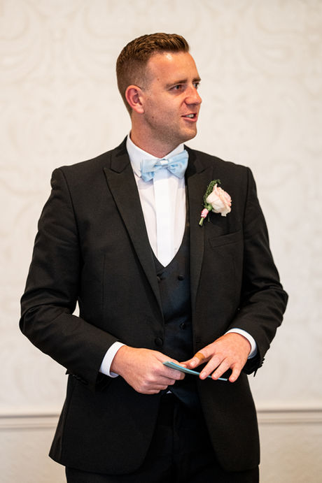 Reception at Coed y Mwstwr Hotel by a South Wales Wedding Photographer