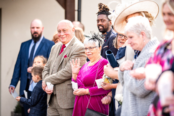 Confetti at Oldwalls Gower Wedding by South Wales Wedding Photographer