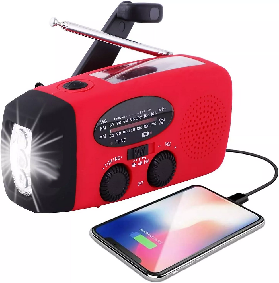 Miniatura: Emergency  Radio Crank Solar Hand Weather 1000mAh Power Bank Charger Flash Light