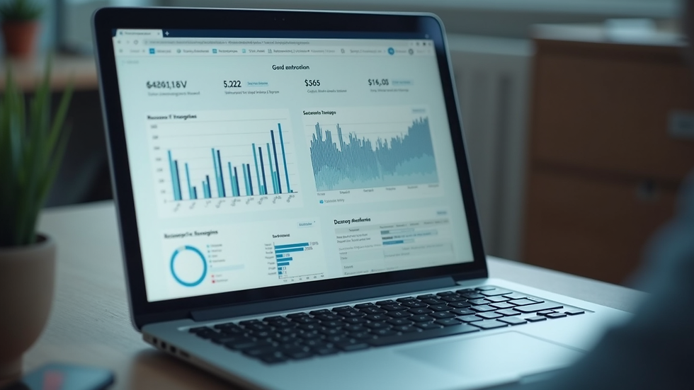 Close-up view of a laptop screen showing digital marketing analytics