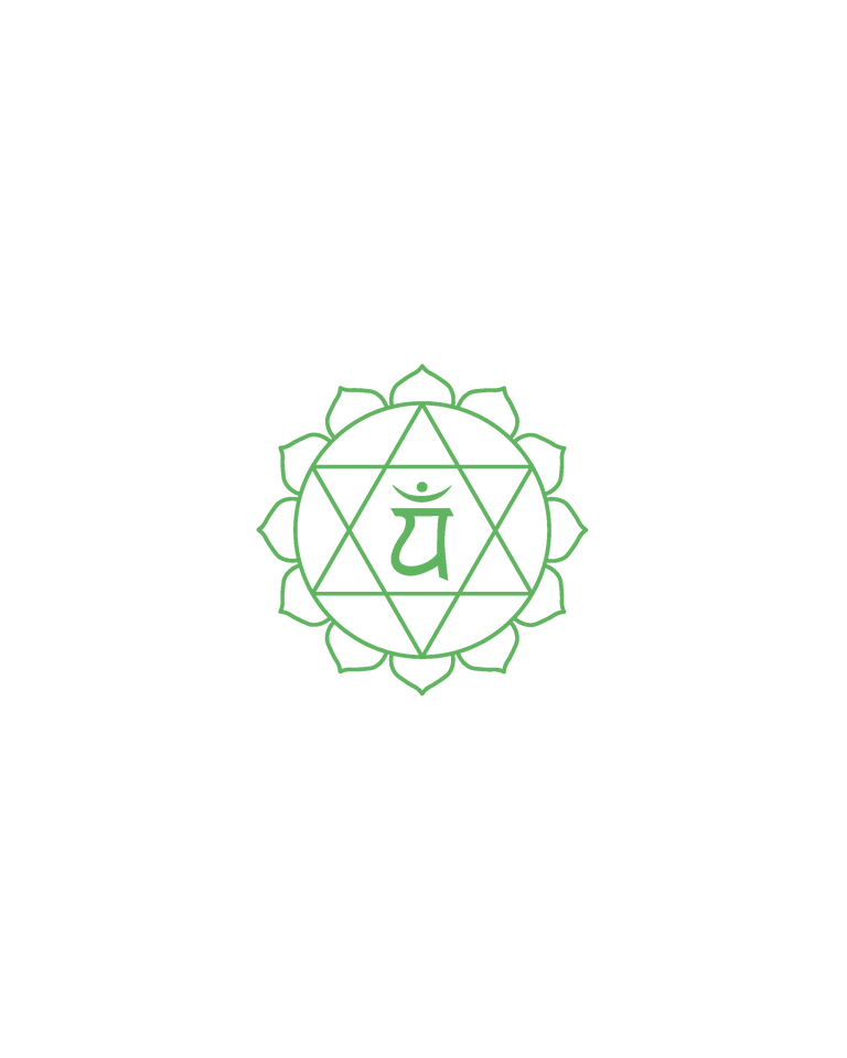 Anahata chakra symbol: green star within a circle
