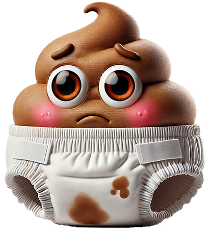 DALL·E 2024-10-31 23.18.48 - A photorealistic, humorous depiction of a dirty diaper charac