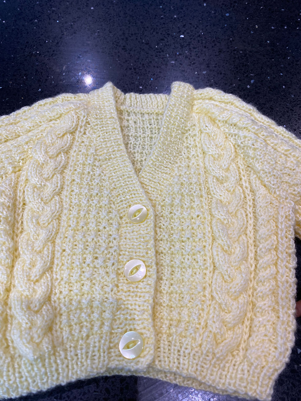 Thumbnail: Small Yellow Baby Cardigan