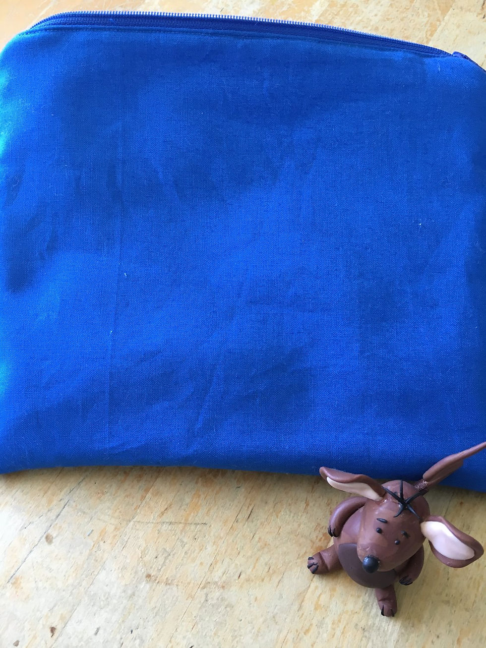 Thumbnail: Hand Embroidered Blue Bird Make-up Bag