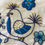 Thumbnail: Hand Embroidered Blue Bird Make-up Bag