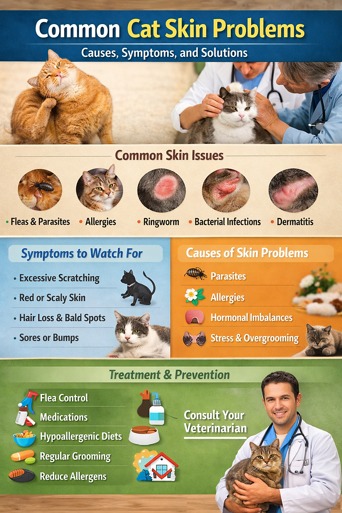 Common Cat Skin Problems: Causes, Symptoms, and Solutions