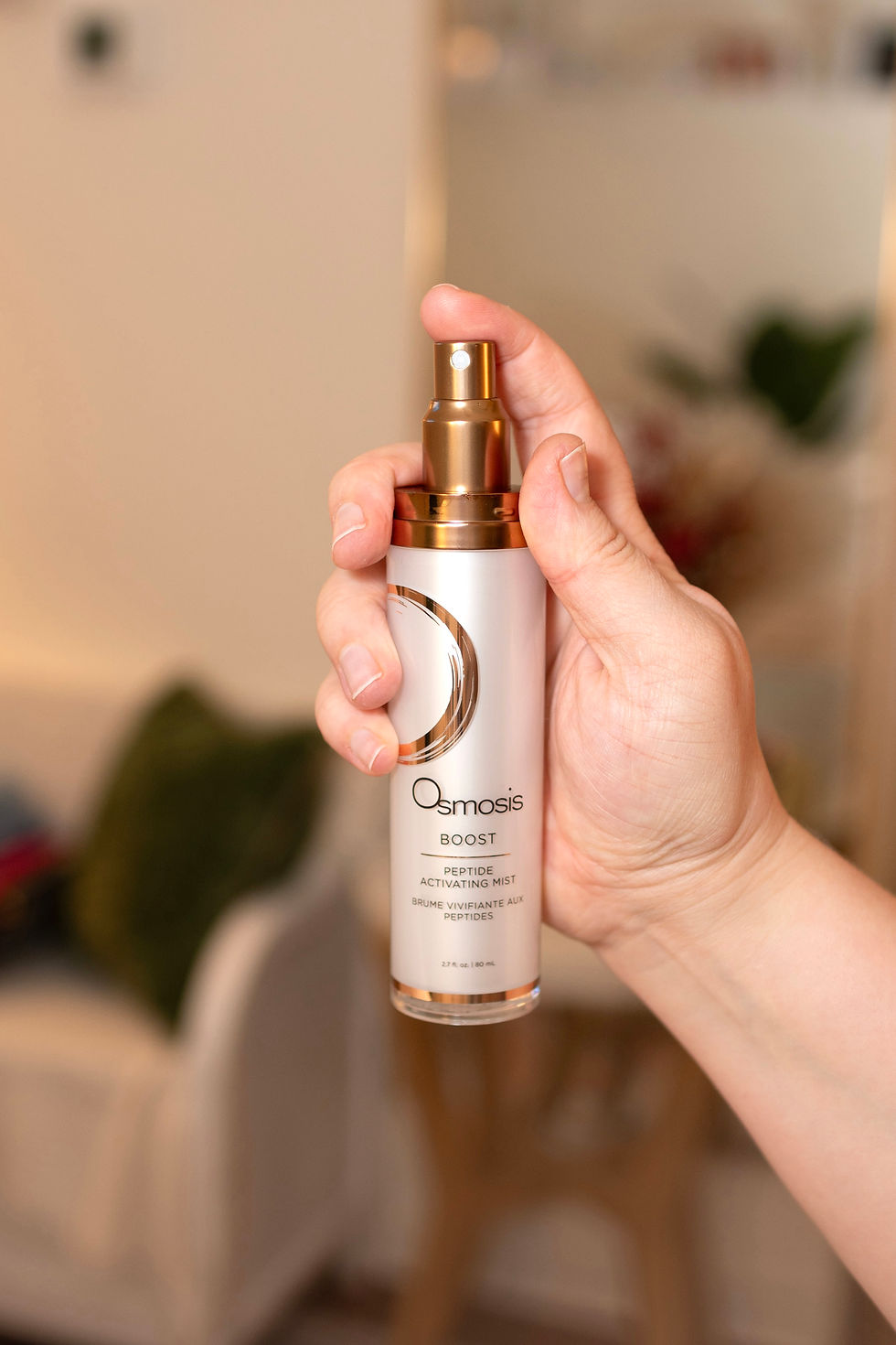 close-up of Osmosis Boost dropper and serum texture