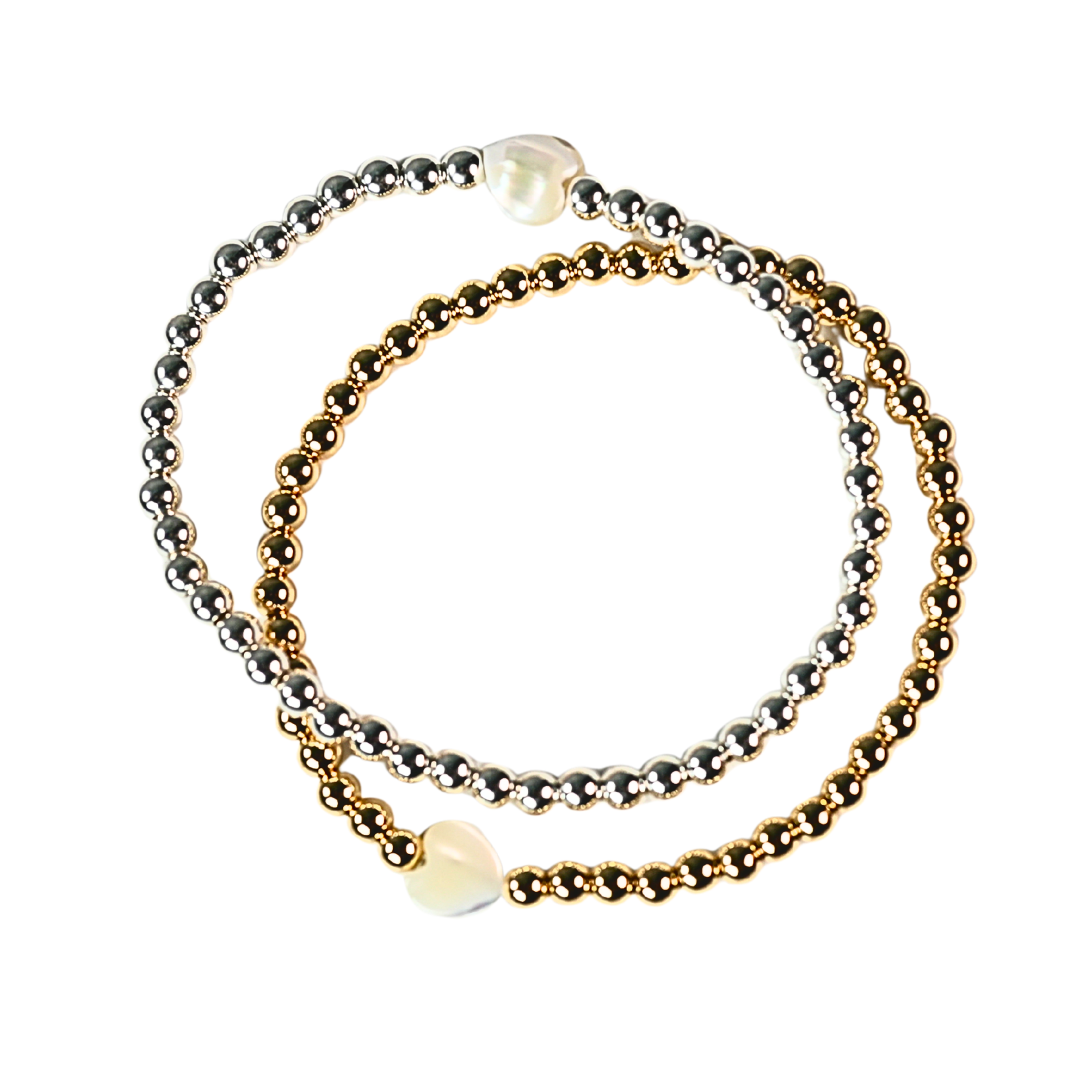 Mother of Pearl Single Heart 14k Gold-Filled Bracelet