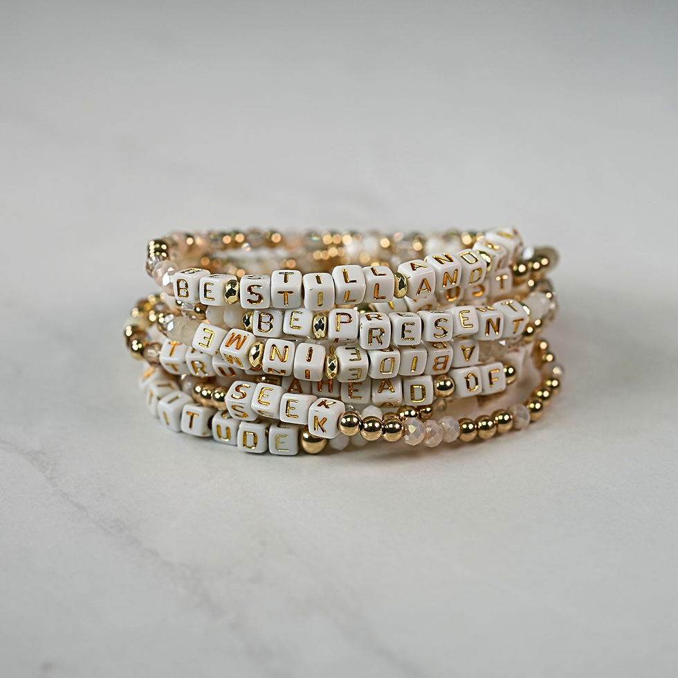 Thumbnail: Custom Word/ Name 14k Gold-Filled + Sterling Silver Bracelets