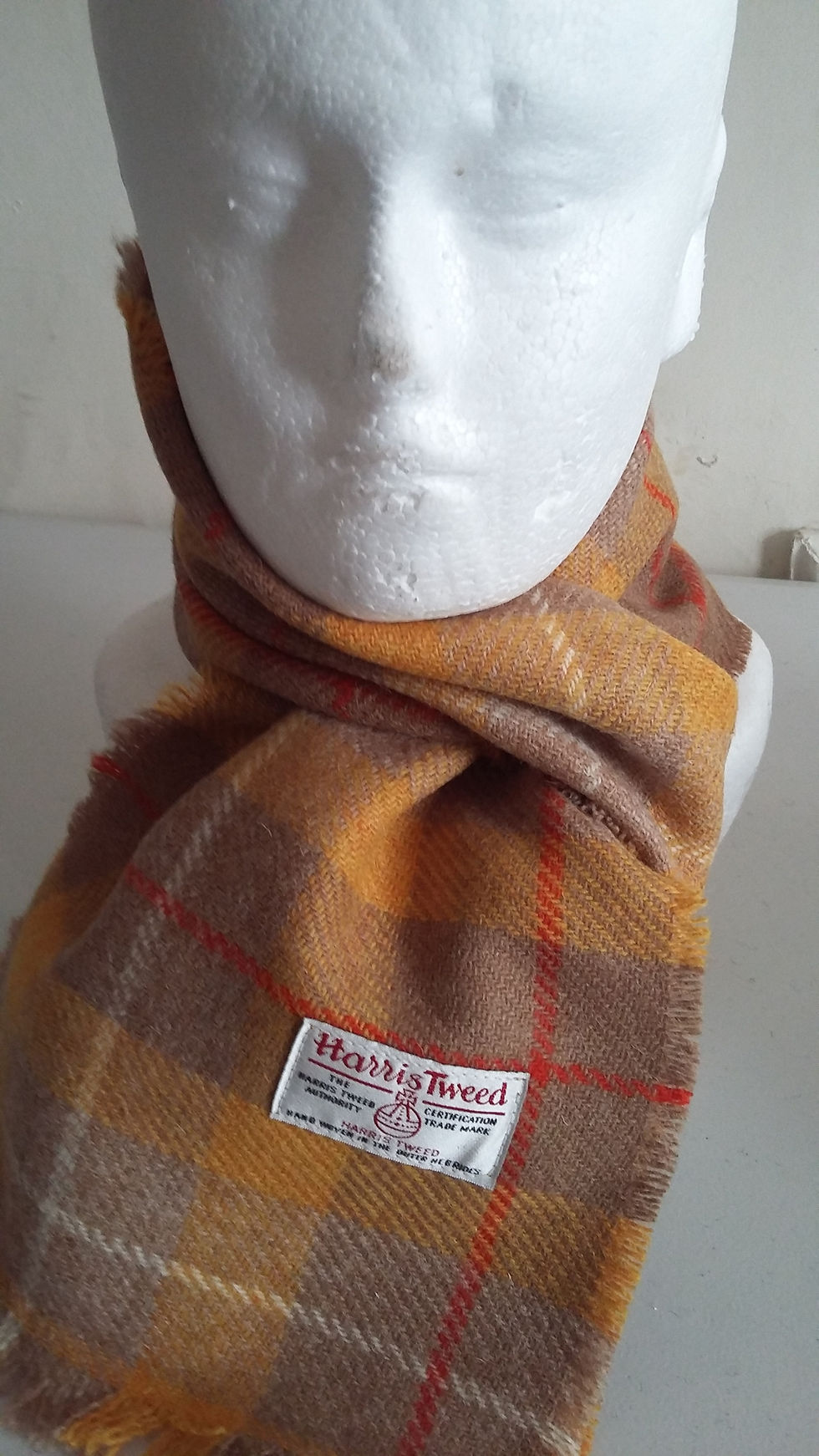 Mustard check scarf
