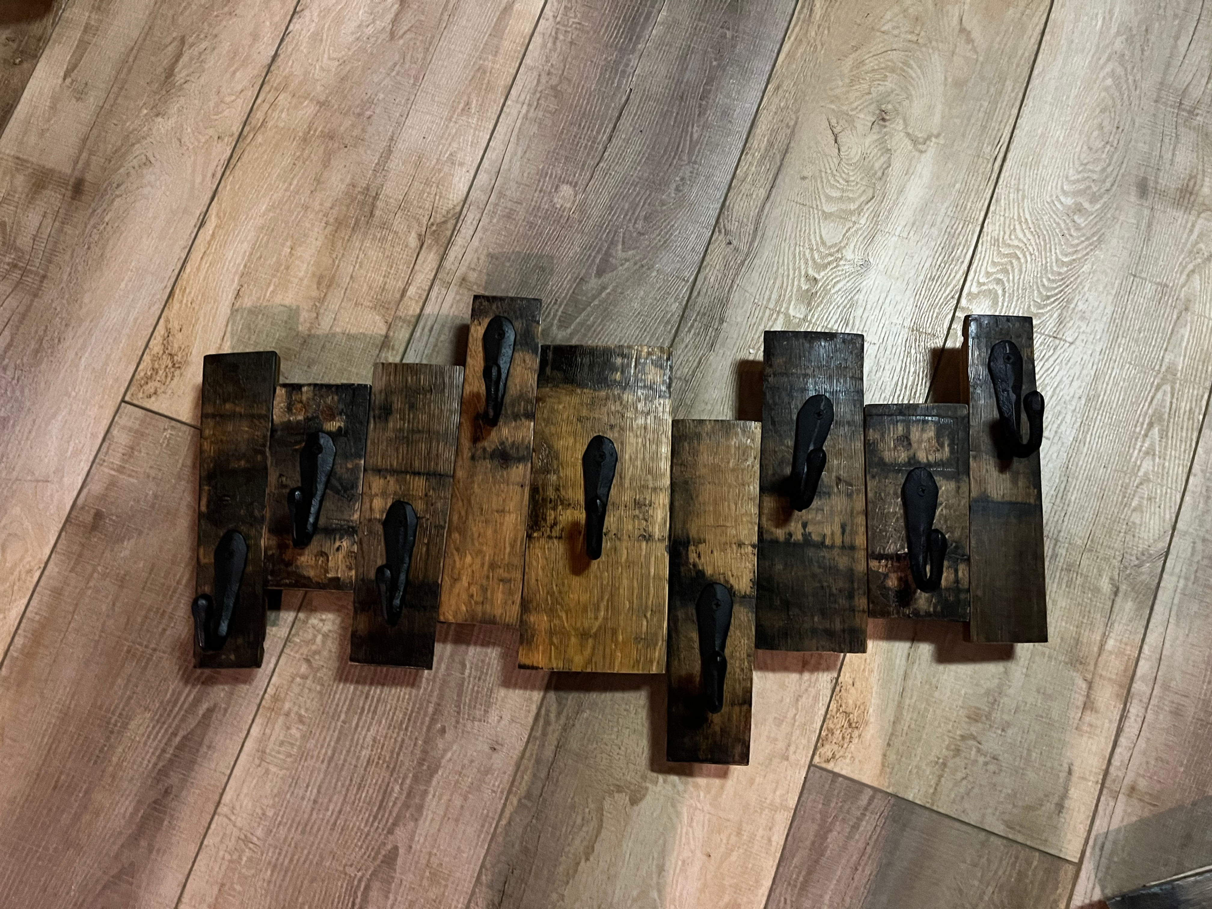 Bourbon Barrel Stave Staggered coat Rack