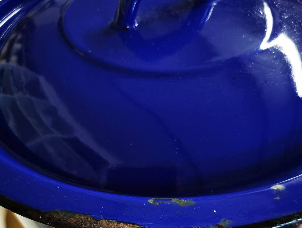 Thumbnail: Vintage Enamel Blue Bread Bin