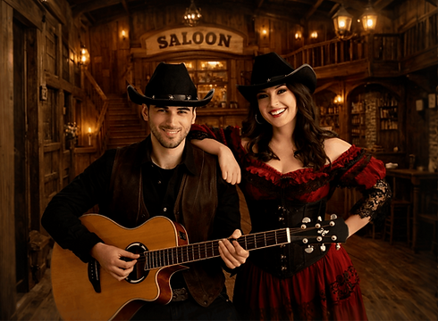 Acoustic country music duo with guitar and vocals performing modern country music
