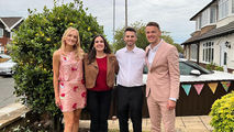 Outdoor wedding ceremony featuring live acoustic entertainment.
