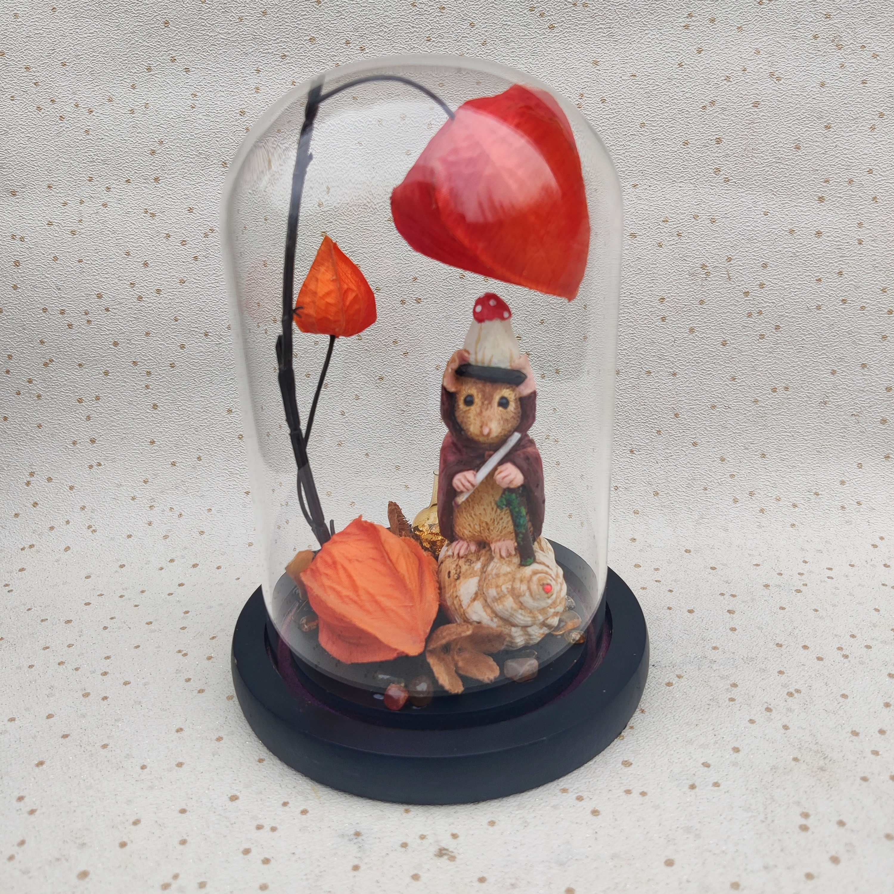 Autumn Mouse Witch Cloche