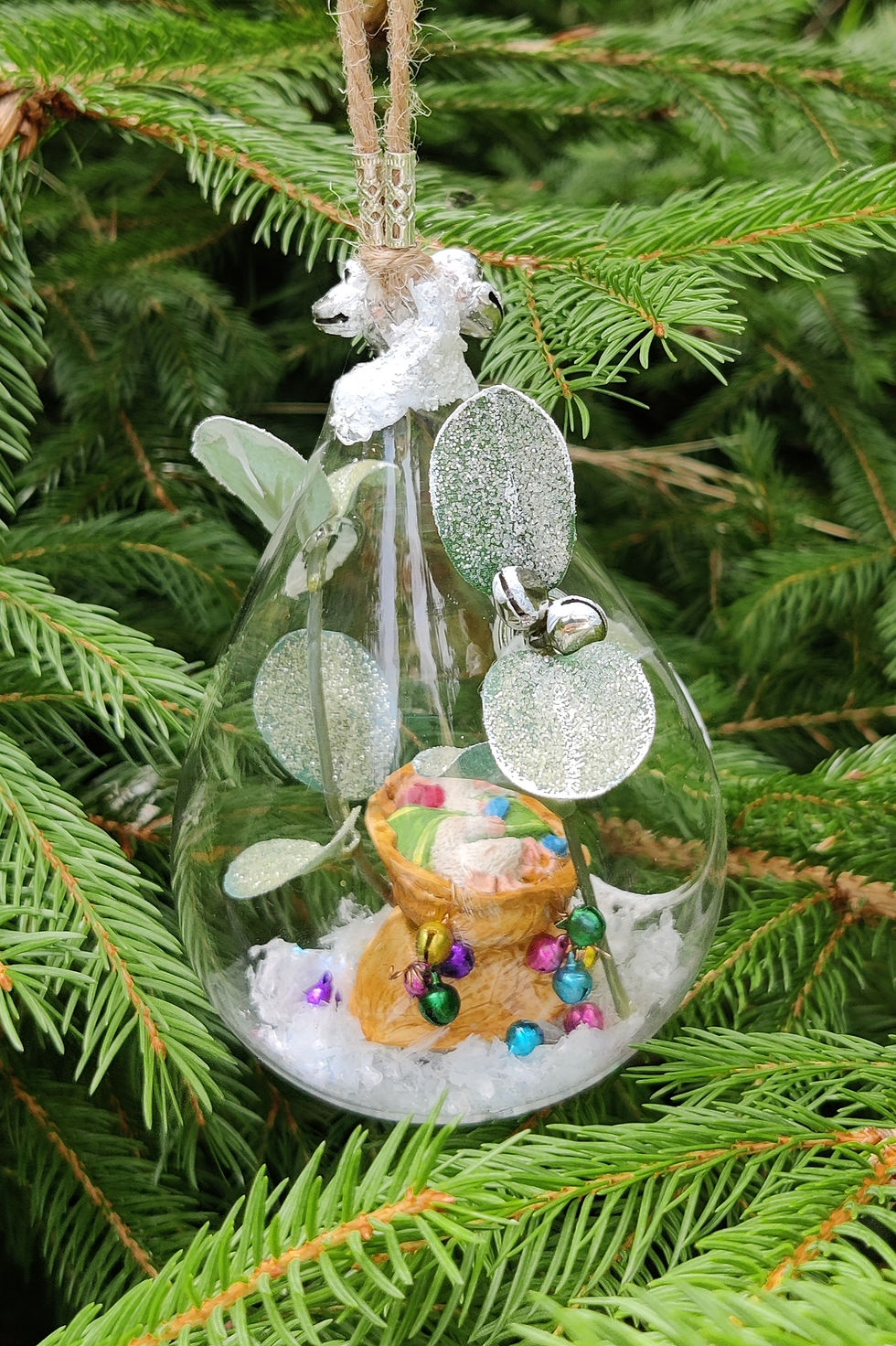 Thumbnail: Jingle Bells Glass Bauble 