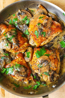 Chicken Thighs with Mushroom Sauce