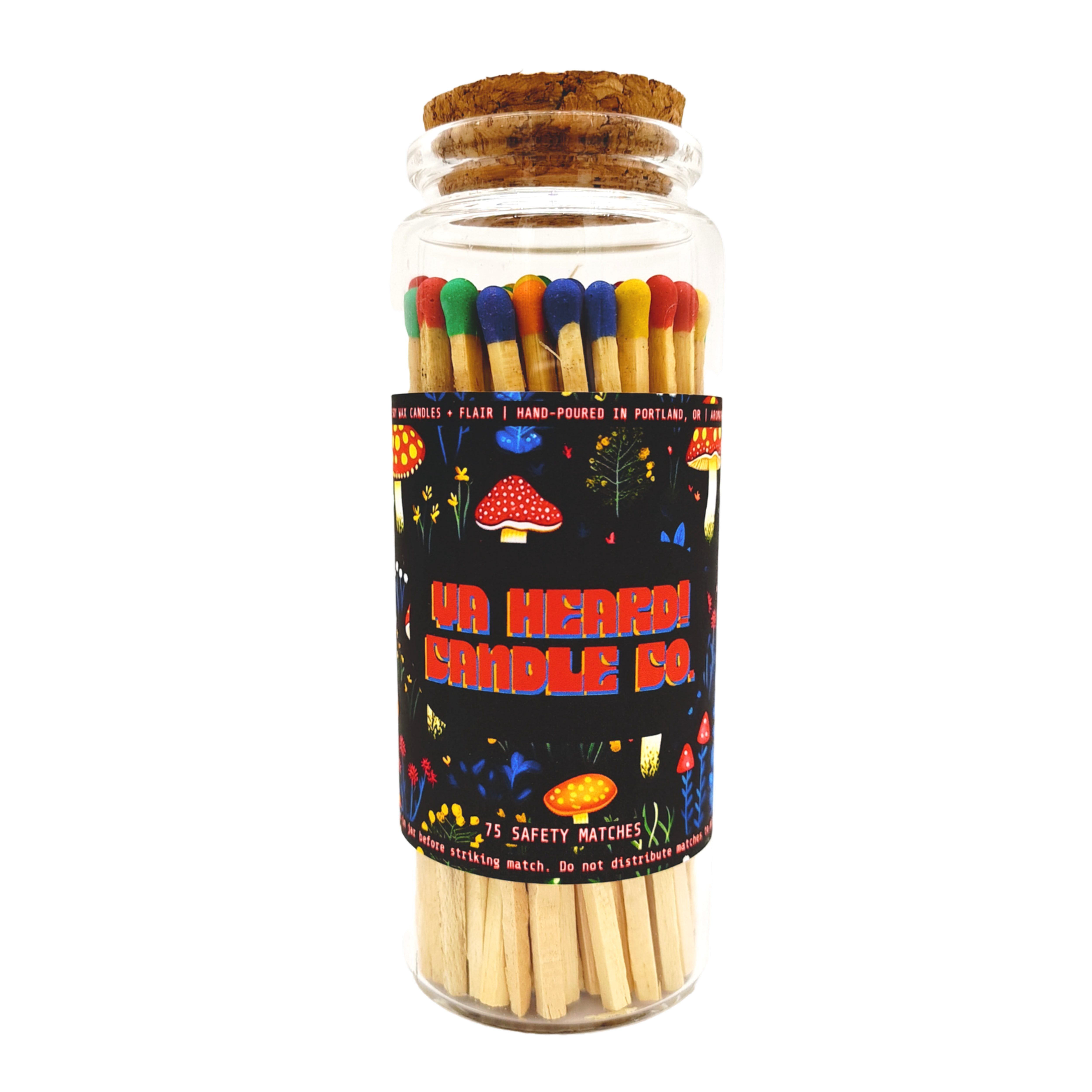 3.85" Designer Glass Jar Matches