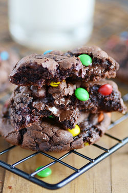 M & M Brownie Cookies