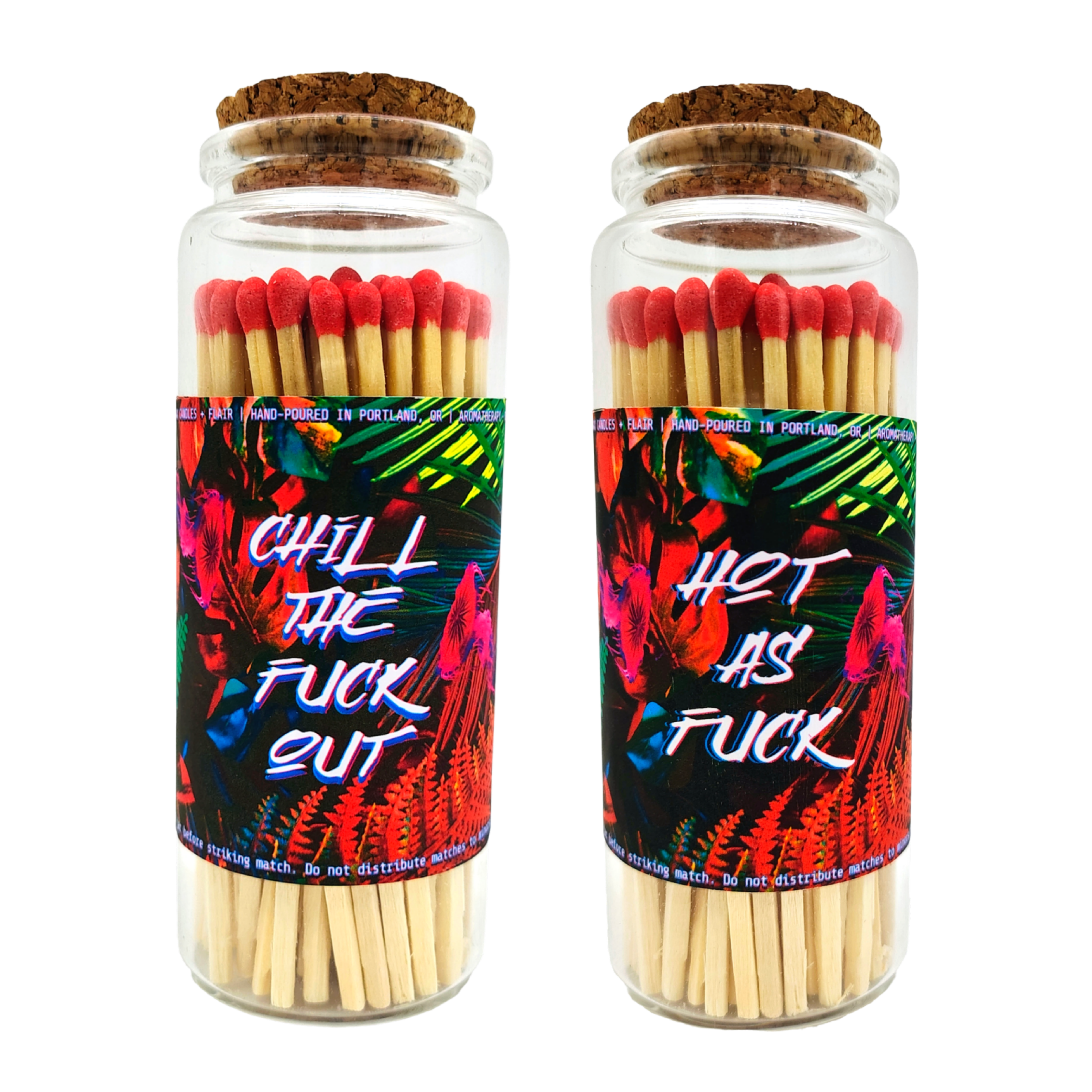 3.85" Designer Glass Jar Matches