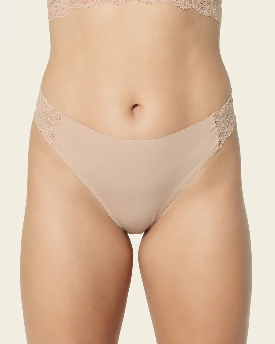 Thumbnail: Leonisa Lace Side Seamless Thong Panty