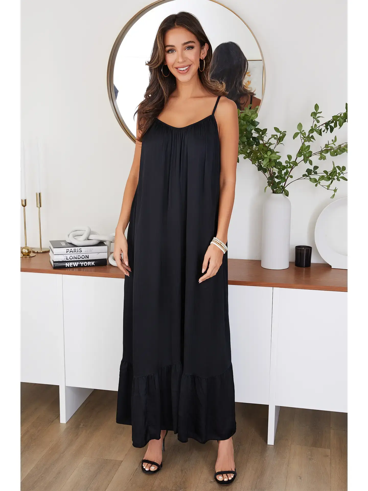Silky Slip Maxi Dress Black